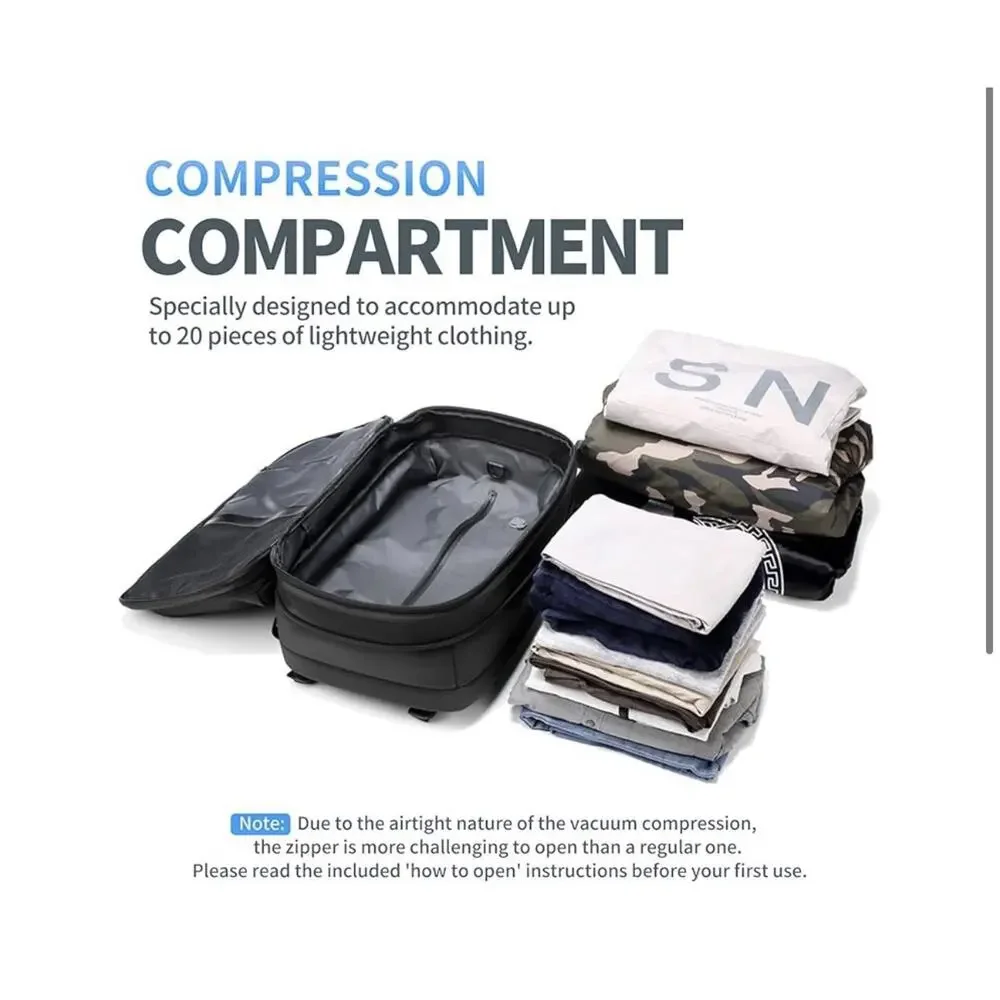 Kuvictewl 60L Vacuum Compression Travel Backpack Expandable TSA Lock